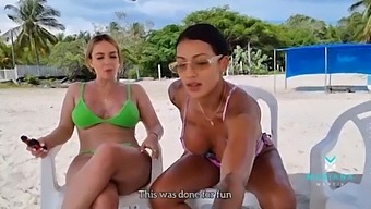 Lesbian Beach Sex Party - Masturbation - Three porn actresses have lesbian sex on a colombian nudist  beach- big squirt mariana martix - sara blonde - kourtney love - Beeg