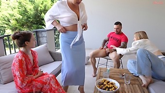 Backstage, a horny actress suggested oral sex to the young actors.